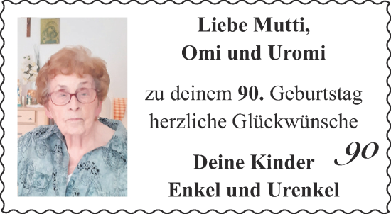 Glückwunschanzeige von Omi und Uromi  von Aachener Zeitung