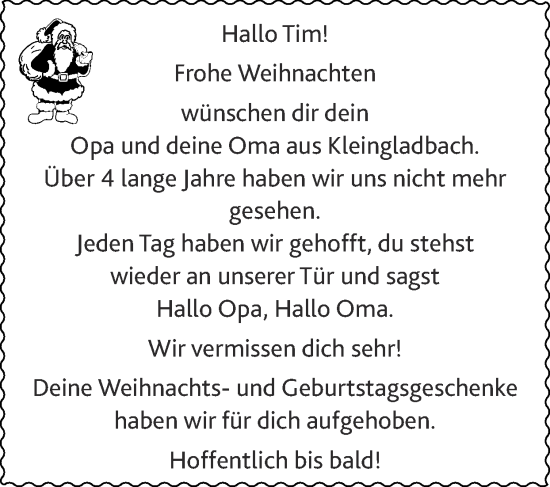 Glückwunschanzeige von Tim  von Zeitung am Sonntag