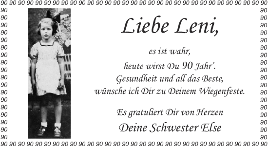 Glückwunschanzeige von Leni  von Aachener Zeitung / Aachener Nachrichten