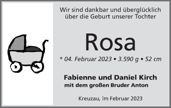 Glückwunschanzeige von Rosa  von Zeitung am Sonntag