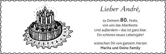 Glückwunschanzeige von Andre  von Aachener Zeitung / Aachener Nachrichten