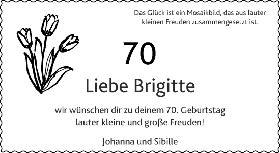 Glückwunschanzeige von Brigitte  von Aachener Zeitung