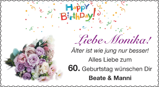 Glückwunschanzeige von Monika  von Aachener Zeitung / Aachener Nachrichten