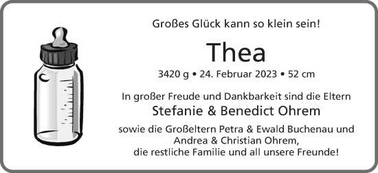 Glückwunschanzeige von Thea  von Zeitung am Sonntag