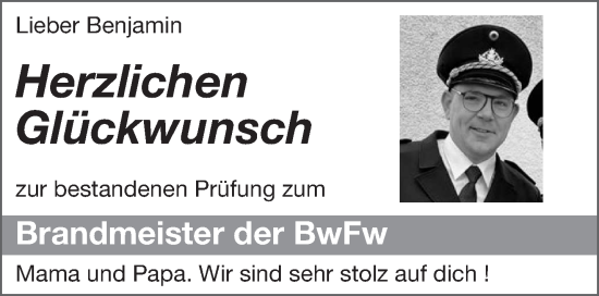 Glückwunschanzeige von Benjamin  von Aachener Zeitung
