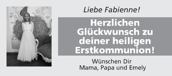 Glückwunschanzeige von Fabienne  von Zeitung am Sonntag
