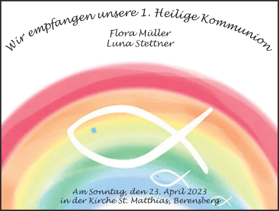 Glückwunschanzeige von Flora und Luna  von Zeitung am Sonntag