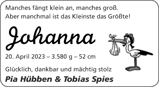 Glückwunschanzeige von Johanna  von Aachener Zeitung