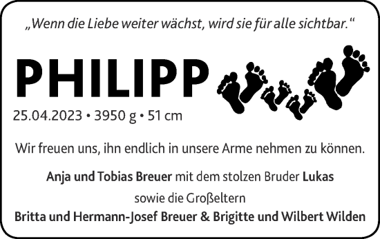 Glückwunschanzeige von Philipp  von Zeitung am Sonntag