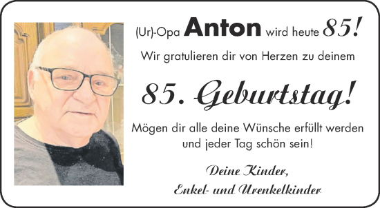 Glückwunschanzeige von Anton  von Aachener Zeitung