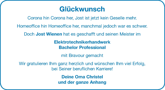 Glückwunschanzeige von Jost  von Aachener Zeitung