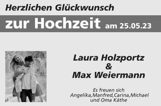 Glückwunschanzeige von Laura und Max  von Aachener Zeitung