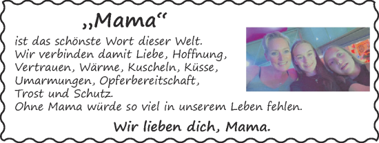 Glückwunschanzeige von Mama  von Zeitung am Sonntag