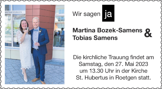 Glückwunschanzeige von Martina und Tobias  von Aachener Zeitung