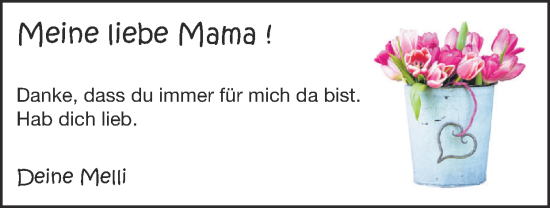 Glückwunschanzeige von Meine liebe Mama  von Zeitung am Sonntag