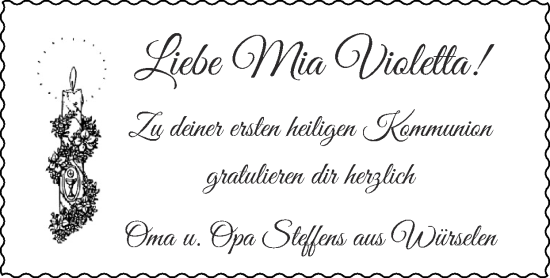 Glückwunschanzeige von Mia Violetta  von Zeitung am Sonntag