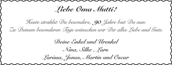 Glückwunschanzeige von Oma  von Zeitung am Sonntag