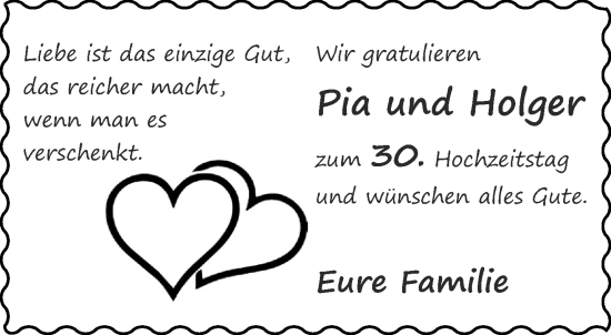 Glückwunschanzeige von Pia und Holger  von Aachener Zeitung