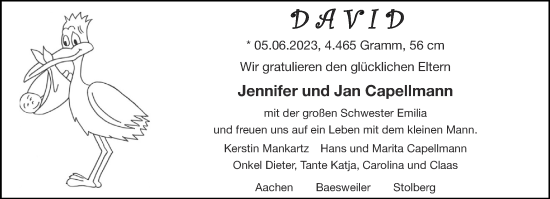 Glückwunschanzeige von David Capellmann von Aachener Zeitung