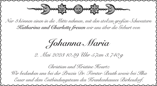 Glückwunschanzeige von Johanna Maria  von Aachener Zeitung