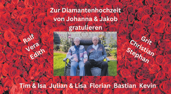Glückwunschanzeige von Johanna und Jakob  von Aachener Zeitung