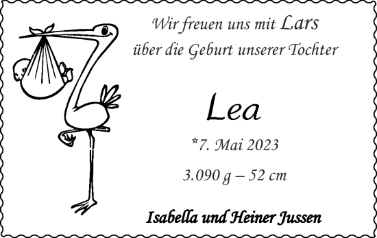 Glückwunschanzeige von Lea  von Zeitung am Sonntag