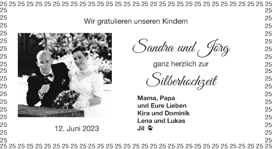 Glückwunschanzeige von Sandra und Jörg  von Aachener Zeitung