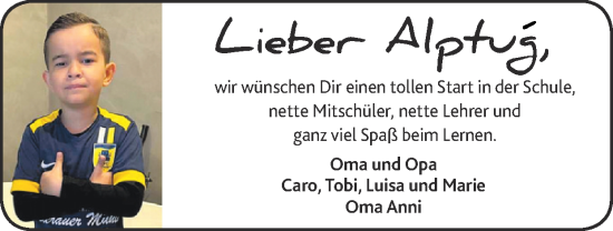 Glückwunschanzeige von Alptug  von Zeitung am Sonntag