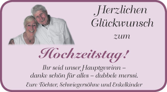 Glückwunschanzeige von Herzlichen Gllückwunsch  von Aachener Zeitung