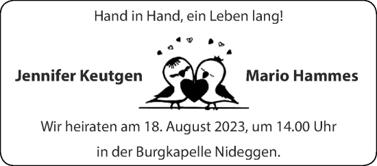 Glückwunschanzeige von Jennifer und Mario  von Zeitung am Sonntag