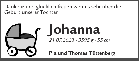 Glückwunschanzeige von Johanna  von Zeitung am Sonntag