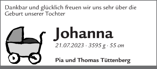 Glückwunschanzeige von Johanna  von Zeitung am Sonntag