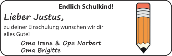 Glückwunschanzeige von Justus  von Aachener Zeitung