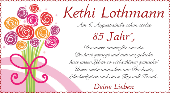 Glückwunschanzeige von Kethi Lothmann von Aachener Zeitung
