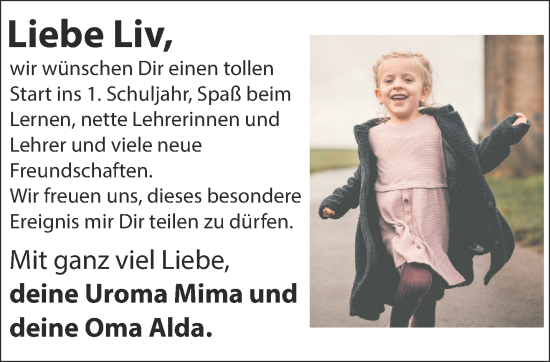 Glückwunschanzeige von Liv  von Aachener Zeitung