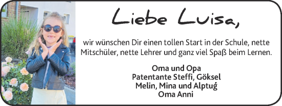 Glückwunschanzeige von Luisa  von Zeitung am Sonntag