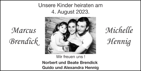 Glückwunschanzeige von Marcus und Michelle  von Zeitung am Sonntag