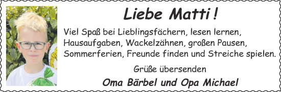 Glückwunschanzeige von Matti  von Aachener Zeitung