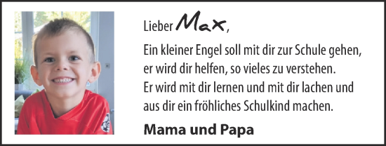 Glückwunschanzeige von Max  von Zeitung am Sonntag