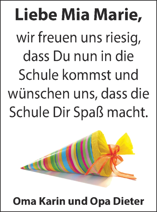 Glückwunschanzeige von Mia Marie  von Aachener Zeitung