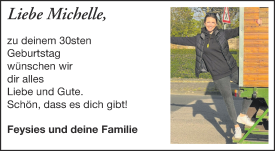 Glückwunschanzeige von Michelle  von Aachener Zeitung