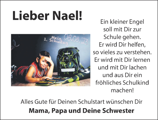 Glückwunschanzeige von Nael  von Zeitung am Sonntag