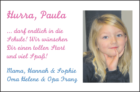 Glückwunschanzeige von Paula  von Aachener Zeitung