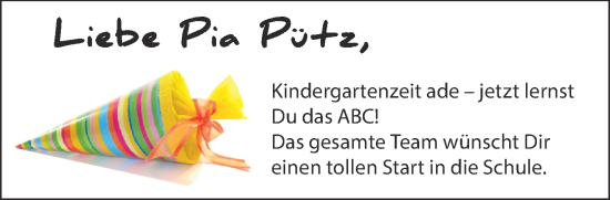 Glückwunschanzeige von Pia Pütz von Aachener Zeitung