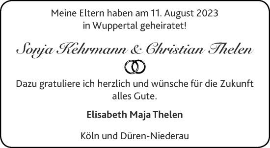 Glückwunschanzeige von Sonja und Christian  von Aachener Zeitung
