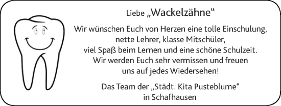 Glückwunschanzeige von Wir wünschen Euch von Herzen eine tolle Einschulung  von Zeitung am Sonntag