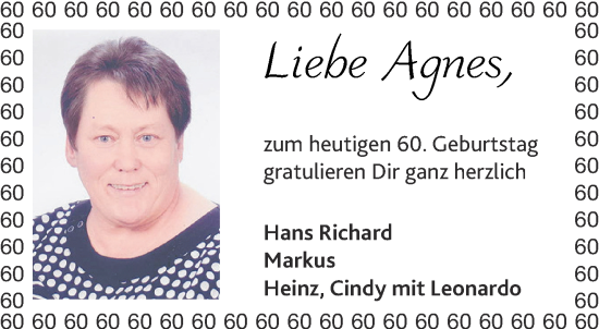 Glückwunschanzeige von Agnes  von Aachener Zeitung