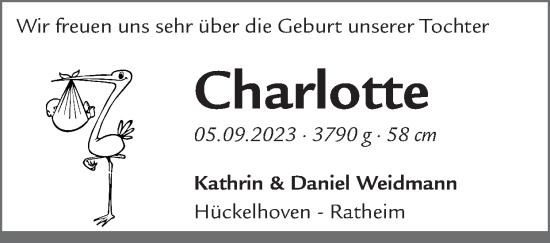 Glückwunschanzeige von Charlotte  von Zeitung am Sonntag