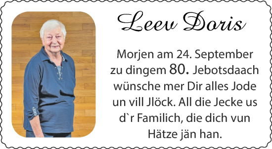 Glückwunschanzeige von Doris  von Aachener Zeitung