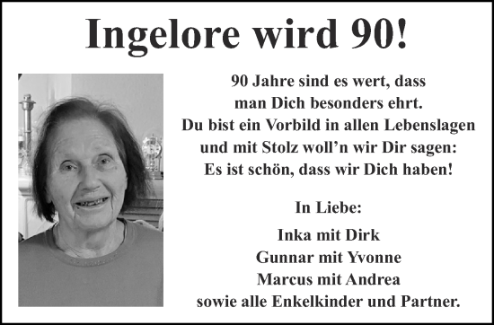 Glückwunschanzeige von Ingelore  von Aachener Zeitung